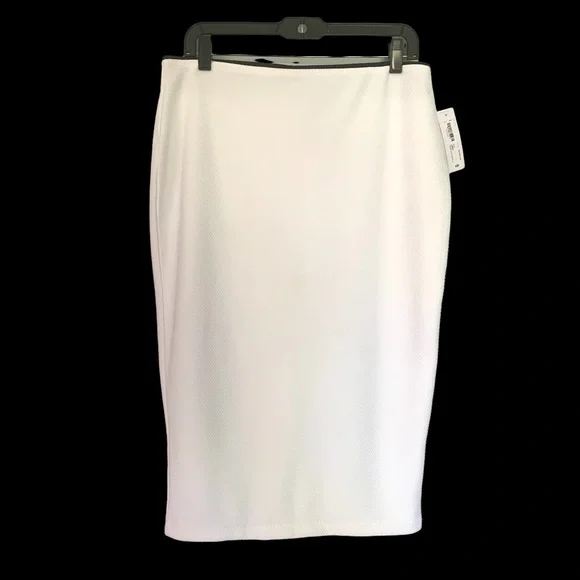 BISOU BISOU WHITE PENCIL SKIRT SIZE LARGE - Picture 1 of 8